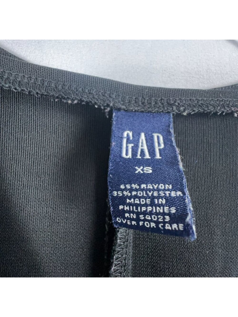 Gap Maxi Dress Size XS Black Cap Sleeve V-Neck Straight Hem - Picture 8 of 12